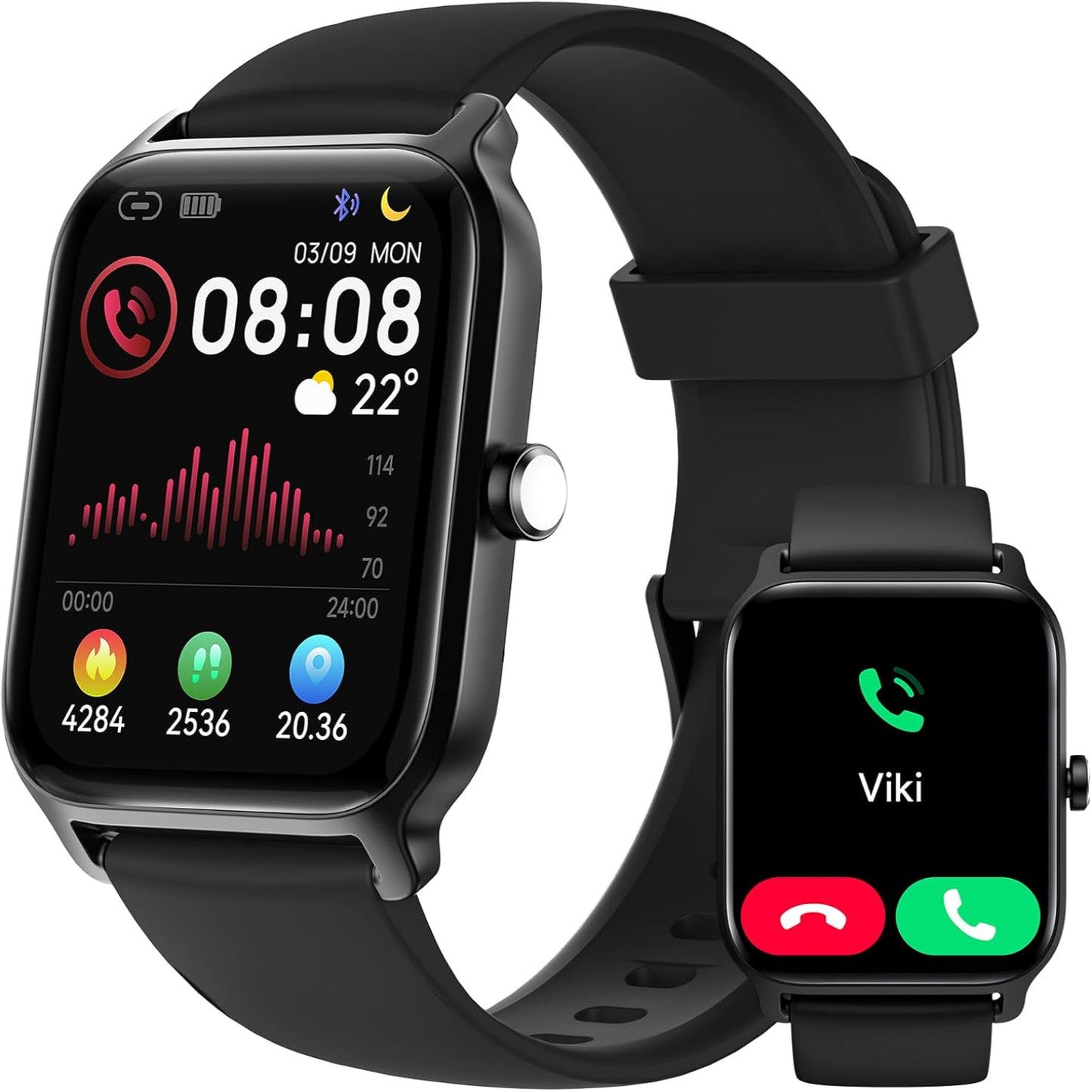 Professional Smart Watch with Alexa Integration, 1.8" HD Display, Call Functionality, Fitness Tracking, Heart Rate & Sleep Monitoring, SpO2 Measurement, IP68 Waterproof Rating, Compatible with iPhone, Samsung & Android, Supports Over 100 Sports Activities