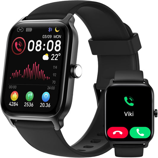 Professional Smart Watch with Alexa Integration, 1.8" HD Display, Call Functionality, Fitness Tracking, Heart Rate & Sleep Monitoring, SpO2 Measurement, IP68 Waterproof Rating, Compatible with iPhone, Samsung & Android, Supports Over 100 Sports Activities