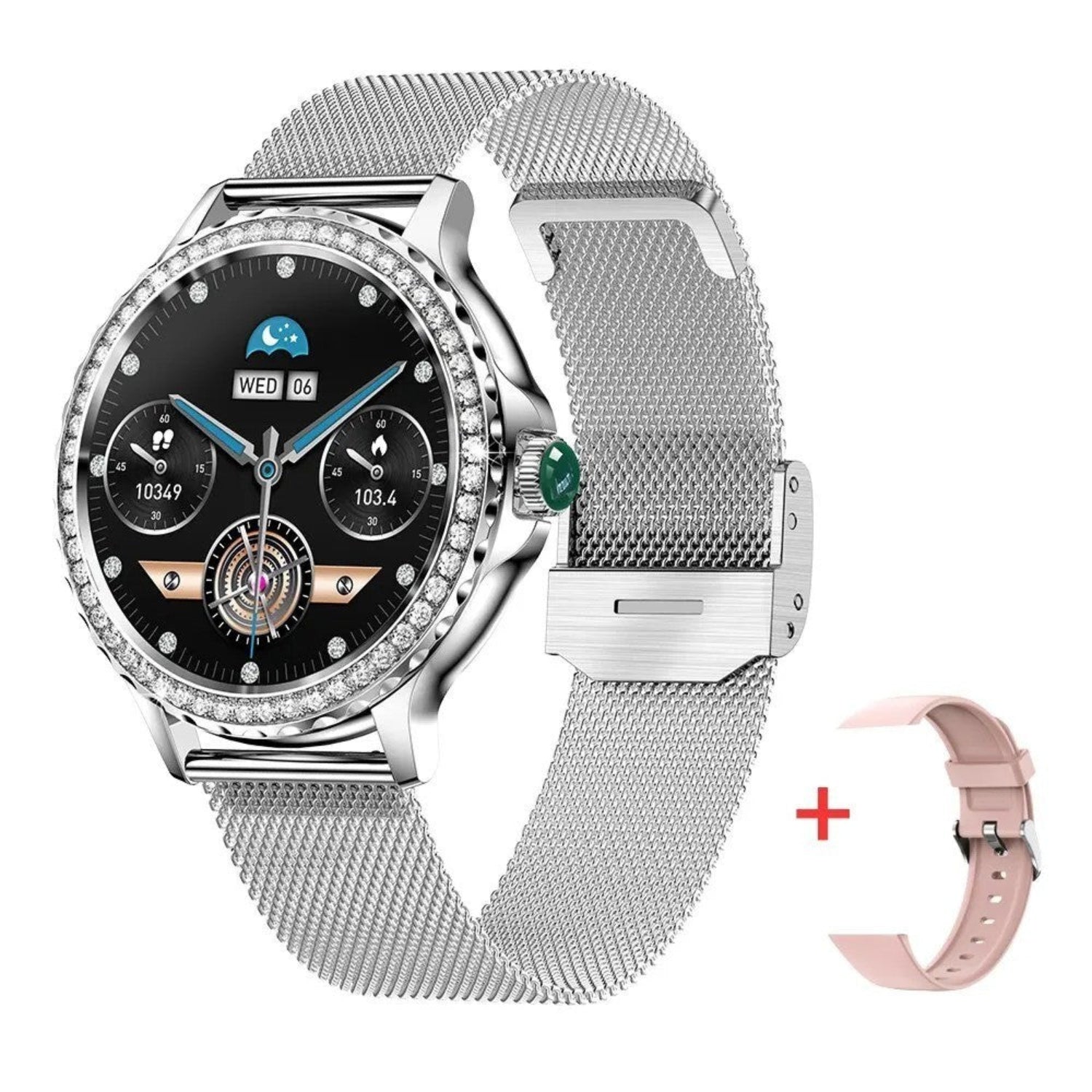 Rosegold Smart Watch for Ladies Bluetooth Call 100+Sports Mode Fitness Women Smart