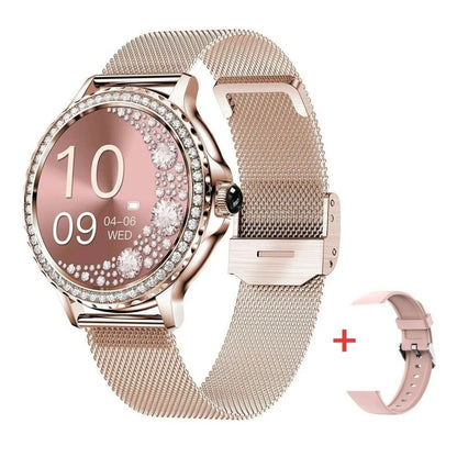 Rosegold Smart Watch for Ladies Bluetooth Call 100+Sports Mode Fitness Women Smart